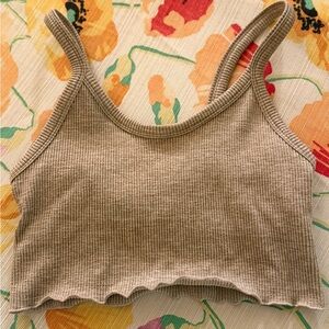 Ribbed Tan Crop Top size S forever21